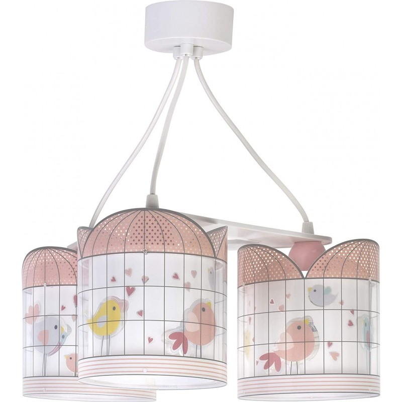 106,95 € Free Shipping | Kids lamp 60W Cylindrical Shape 34×32 cm. Triple spotlight with bird drawings Dining room, bedroom and lobby. Modern Style. Aluminum and PMMA. White Color