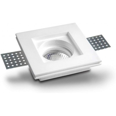 Caja de 10 unidades Iluminación empotrable Forma Cuadrada 26×26 cm. Salón, comedor y dormitorio. Cerámica. Color blanco