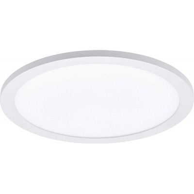 132,95 € Free Shipping | Indoor ceiling light Eglo Round Shape Ø 30 cm. Dimmable LED Remote control Living room, dining room and bedroom. Aluminum and PMMA. White Color