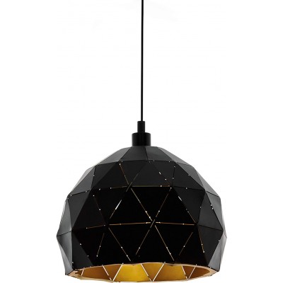 Lámpara colgante Eglo 60W Forma Redonda Ø 30 cm. Salón, comedor y dormitorio. Acero. Color negro