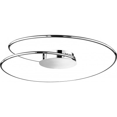 93,95 € Free Shipping | Ceiling lamp 31W Round Shape Ø 70 cm. Living room, dining room and bedroom. Metal casting. Plated chrome Color