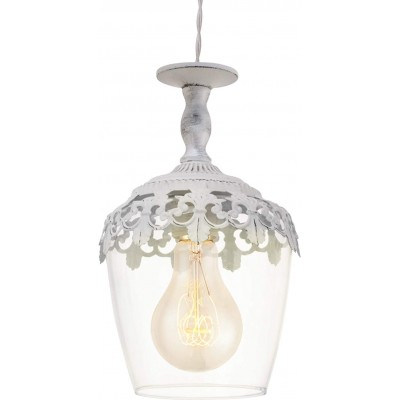 Lámpara colgante Eglo 60W Forma Esférica 110×17 cm. Comedor, dormitorio y vestíbulo. Estilo moderno. Cristal. Color plata