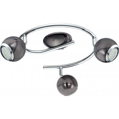 78,95 € Free Shipping | Indoor spotlight Eglo Spherical Shape 35×29 cm. Triple LED spotlight Lobby. Modern Style. Steel. Black Color