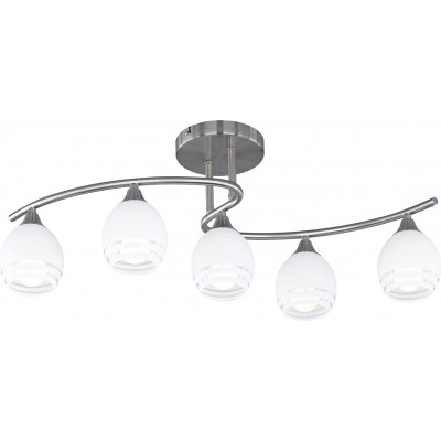 Ceiling lamp Trio 40W Round Shape 72×28 cm. 5 spotlights Living room. Modern Style. Metal casting. Nickel Color