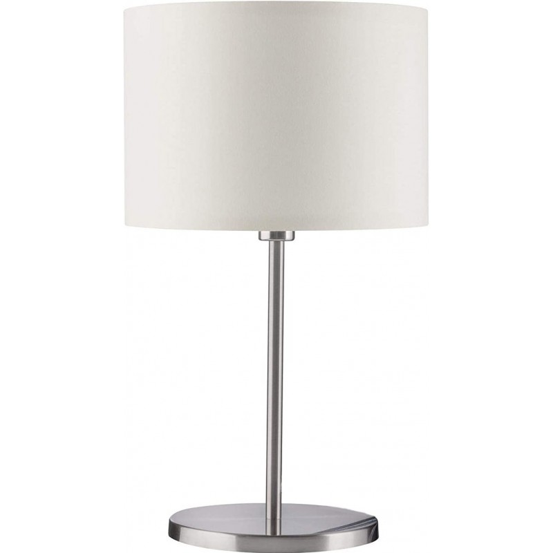 76,95 € Free Shipping | Table lamp 40W Cylindrical Shape 45×25 cm. Living room, bedroom and kids zone. Classic Style. Metal casting and Textile. White Color