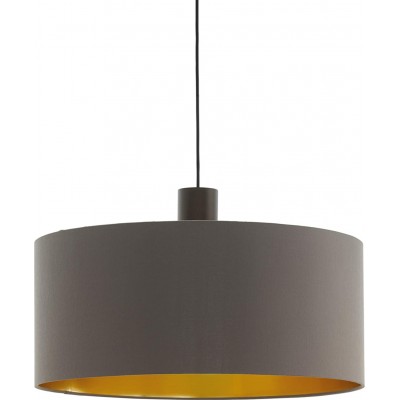 99,95 € Free Shipping | Hanging lamp Eglo 60W Cylindrical Shape Ø 53 cm. Dining room, bedroom and lobby. Steel. Brown Color