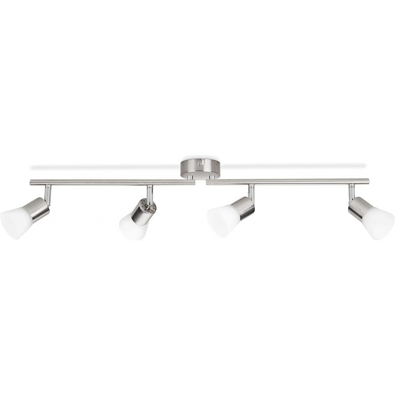 67,95 € Envio grátis | Refletor interno Philips 8W 73×18 cm. 4 focos LED ajustáveis Vidro. Cor cromado