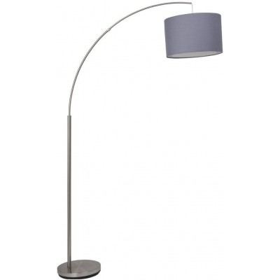 Lampada da pavimento 60W Forma Cilindrica 180×113 cm. Sala da pranzo, camera da letto e atrio. Stile classico. Metallo e Tessile. Colore grigio