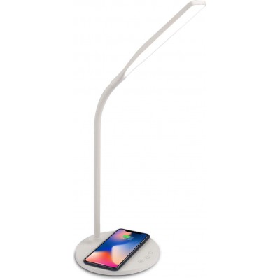 Lámpara de escritorio Forma Alargada 34×16 cm. LED flexible. Carga inalámbrica. 3 tonos de luz Comedor, dormitorio y vestíbulo. Estilo moderno. Color blanco