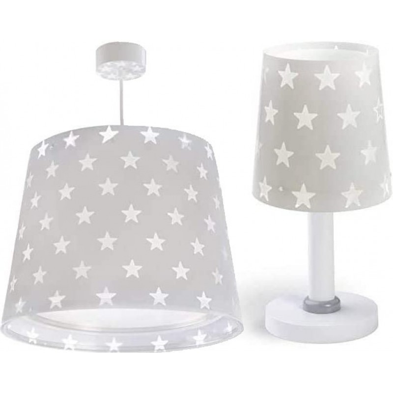 96,95 € Envío gratis | Lámpara infantil Forma Cilíndrica Diseño de estrellas Comedor, dormitorio y vestíbulo. Color gris