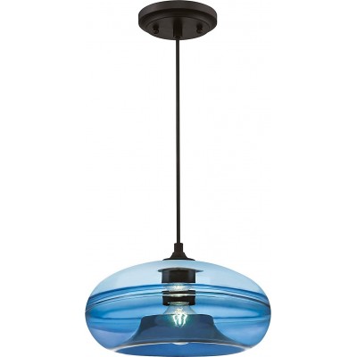 88,95 € Free Shipping | Hanging lamp 60W Round Shape 160×160 cm. Living room, dining room and bedroom. Metal casting. Blue Color