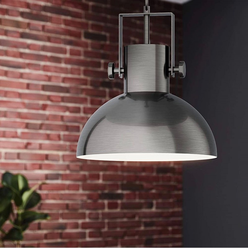 74,95 € Free Shipping | Hanging lamp Eglo 28W Round Shape 110×30 cm. Living room, dining room and bedroom. Retro, vintage and industrial Style. Steel. Black Color