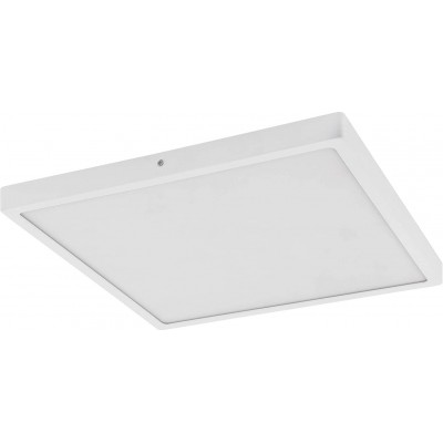 Indoor ceiling light Eglo 25W 3000K Warm light. Square Shape 40×40 cm. Dining room, bedroom and lobby. Modern Style. Aluminum and PMMA. White Color