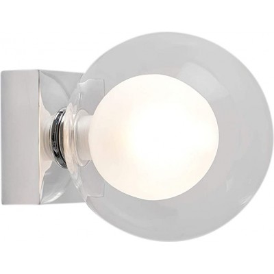 86,95 € Free Shipping | Indoor wall light 6W Spherical Shape 15×12 cm. Bathroom. Modern Style. Metal casting and Glass. Plated chrome Color
