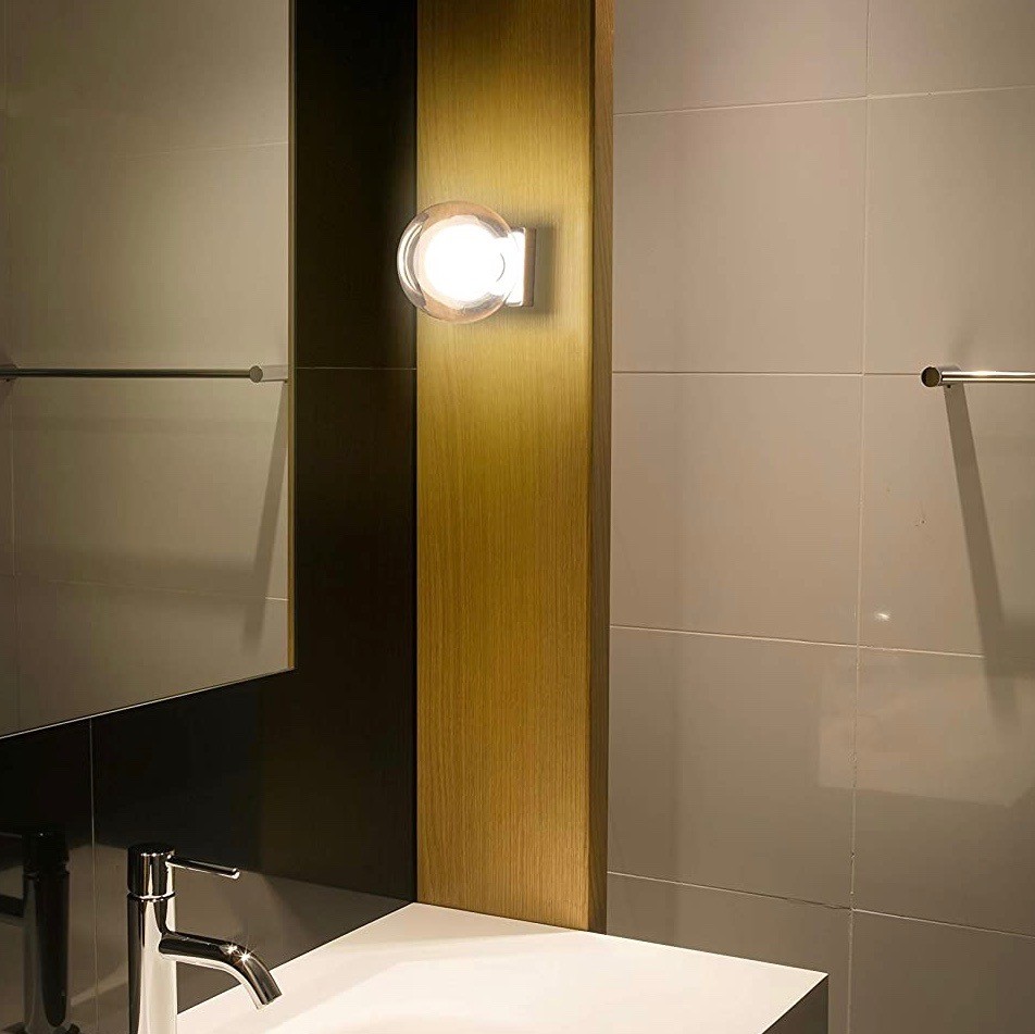 82,95 € Kostenloser Versand | Innenwandleuchte 6W 15×12 cm. Metall und glas. Überzogenes chrom Farbe