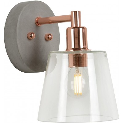 Indoor wall light 40W Ø 13 cm. Glass. Copper Color