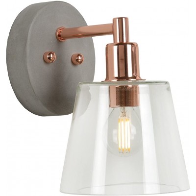 102,95 € Free Shipping | Indoor wall light 40W Conical Shape Ø 13 cm. Living room, dining room and lobby. Vintage Style. Glass. Copper Color