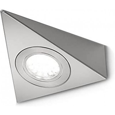 92,95 € Envio grátis | Luz de parede interna Trio 3W Forma Triangular 13×13 cm. LED Quarto. Estilo moderno. Metais. Cor níquel