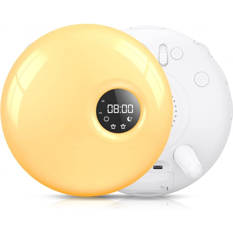 51,95 € Free Shipping | Home appliance 10W 18×18 cm. Alarm clock with 30 brightness levels. 2 natural alarms. sunrise function Pmma. Yellow Color