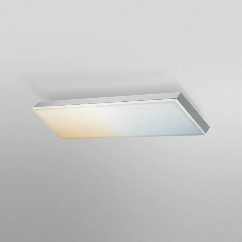 168,95 € Free Shipping | Indoor ceiling light 16W 3000K Warm light. Rectangular Shape 40×10 cm. LED. Alexa and Google Home Living room, dining room and bedroom. Aluminum and PMMA. Gray Color