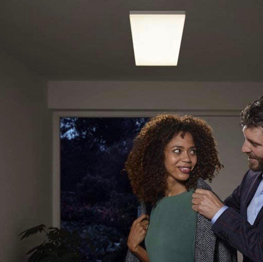 159,95 € Free Shipping | Indoor ceiling light 16W 3000K Warm light. 40×10 cm. LED. Alexa and Google Home Aluminum and pmma. Gray Color