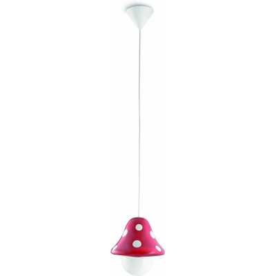 Lámpara colgante Philips 40W 2700K Luz muy cálida. 150×20 cm. Diseño en forma de seta Metal. Color rojo
