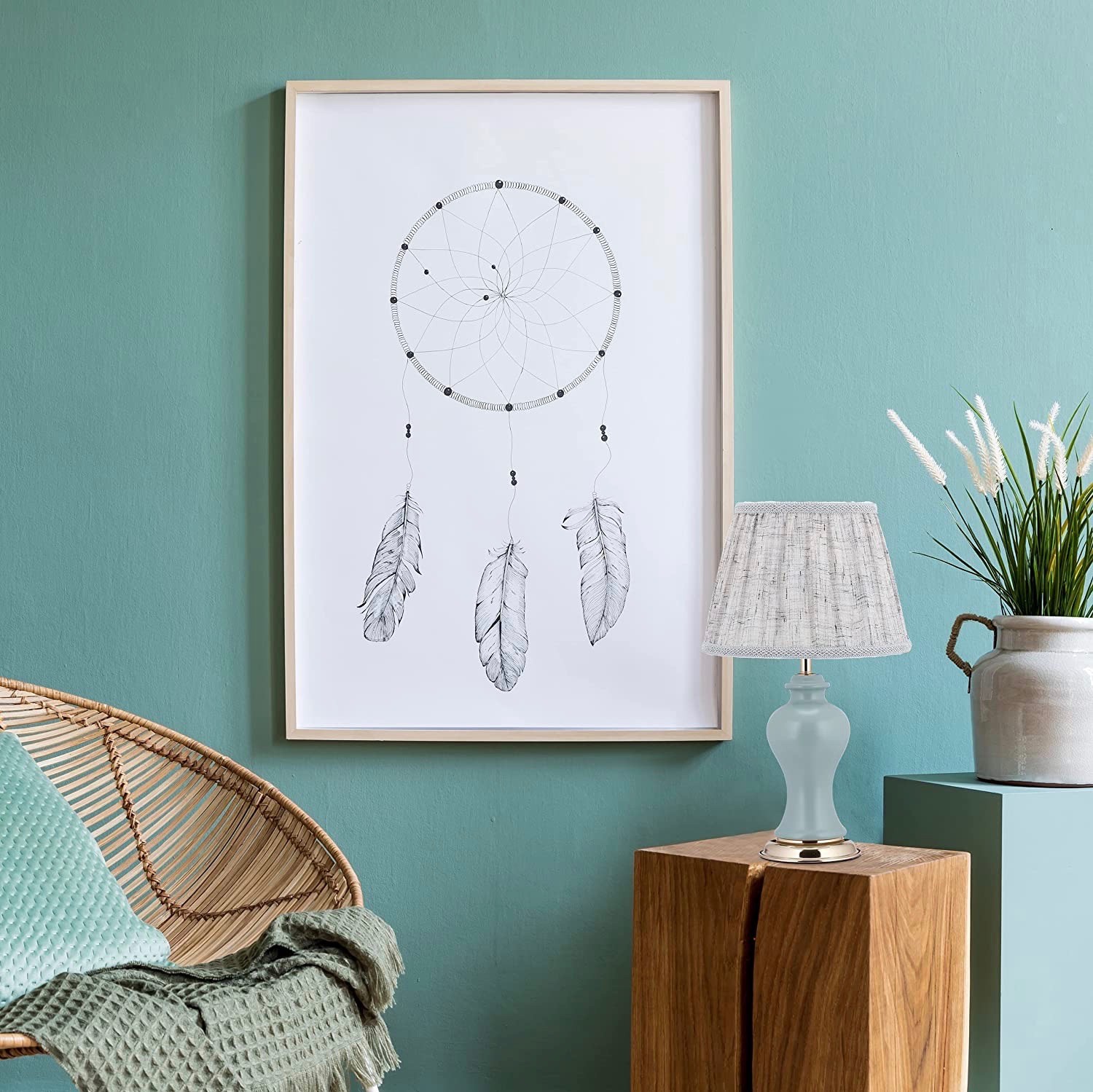 114,95 € Spedizione Gratuita | Lampada da tavolo 40W 51×30 cm. Legna e tessile. Colore grigio