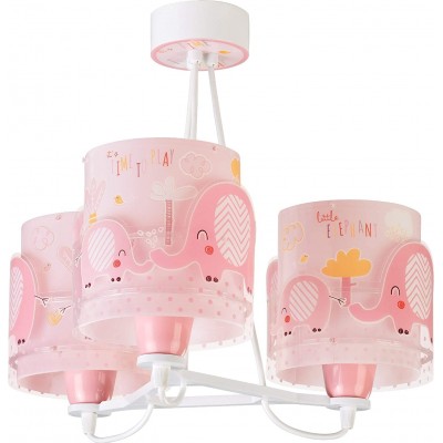 71,95 € Free Shipping | Kids lamp 60W Cylindrical Shape 39×39 cm. Triple spotlight with elephant drawings Living room, dining room and lobby. Modern Style. ABS and PMMA. Rose Color