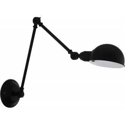 Indoor wall light Eglo 28W Round Shape 94×42 cm. Articulated Living room, dining room and bedroom. Steel. Black Color
