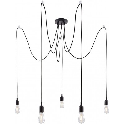 65,95 € Free Shipping | Chandelier 100W 200×15 cm. 5 light points Metal casting. Black Color