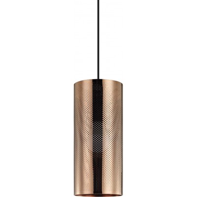 Lampe à suspension Eglo 40W Façonner Cylindrique 110×13 cm. Salle, chambre et hall. Acier et Cristal. Couleur dorée