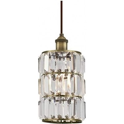 75,95 € Free Shipping | Hanging lamp 8W Cylindrical Shape LED Living room, dining room and lobby. Crystal and Brass. Brass Color