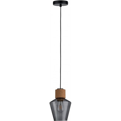 Lampe à suspension 20W Façonner Cylindrique 110×18 cm. Salle, chambre et hall. Style sophistiqué. Cristal, Métal et Verre. Couleur gris