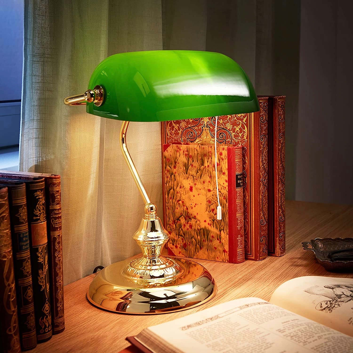 68,95 € Spedizione Gratuita | Lampada da scrivania 60W 31×23 cm. Regolabile Cristallo e metallo. Colore verde