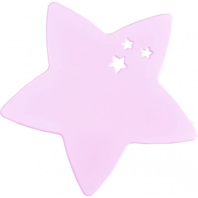Lampada per bambini 47×47 cm. Disegno a forma di stella Soggiorno, sala da pranzo e camera da letto. Stile moderno. Metallo e Legna. Colore rosa