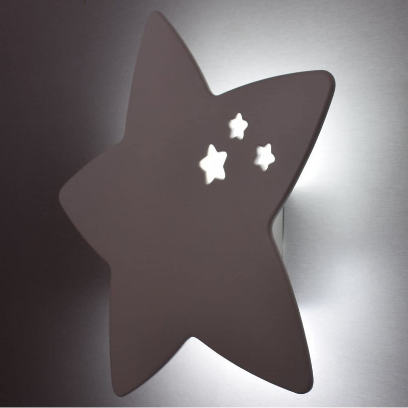 69,95 € Free Shipping | Kids lamp 47×47 cm. Star shaped design Living room, dining room and bedroom. Modern Style. Metal casting and Wood. Rose Color