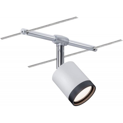 124,95 € Free Shipping | 5 units box Indoor spotlight 4W 2700K Very warm light. Cylindrical Shape 1000 cm. 10 meters. 5 adjustable LED spotlights. parallel cable system Living room, bedroom and lobby. Modern Style. PMMA. Plated chrome Color