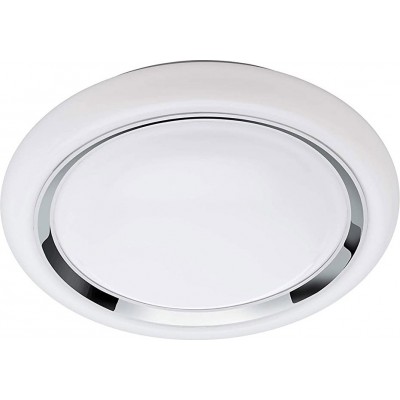 91,95 € Free Shipping | Indoor ceiling light Eglo 17W 2700K Very warm light. Ø 34 cm. Control with Smartphone APP Steel and pmma. White Color