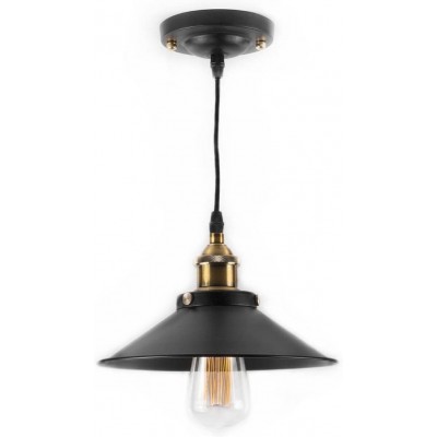 Lampe à suspension Façonner Ronde 30×30 cm. Salle, salle à manger et chambre. Style vintage. Métal. Couleur noir