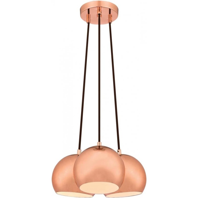 104,95 € Spedizione Gratuita | Lampada a sospensione 60W Forma Sferica 148×40 cm. 3 punti luce Soggiorno, sala da pranzo e atrio. Acciaio e Metallo. Colore rame