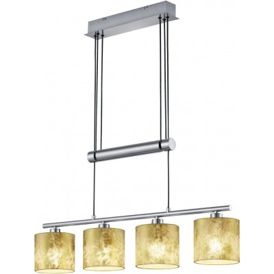 133,95 € Free Shipping | Hanging lamp Trio 40W 3000K Warm light. Extended Shape 150×77 cm. 4 spotlights Dining room, bedroom and lobby. Metal casting. Nickel Color