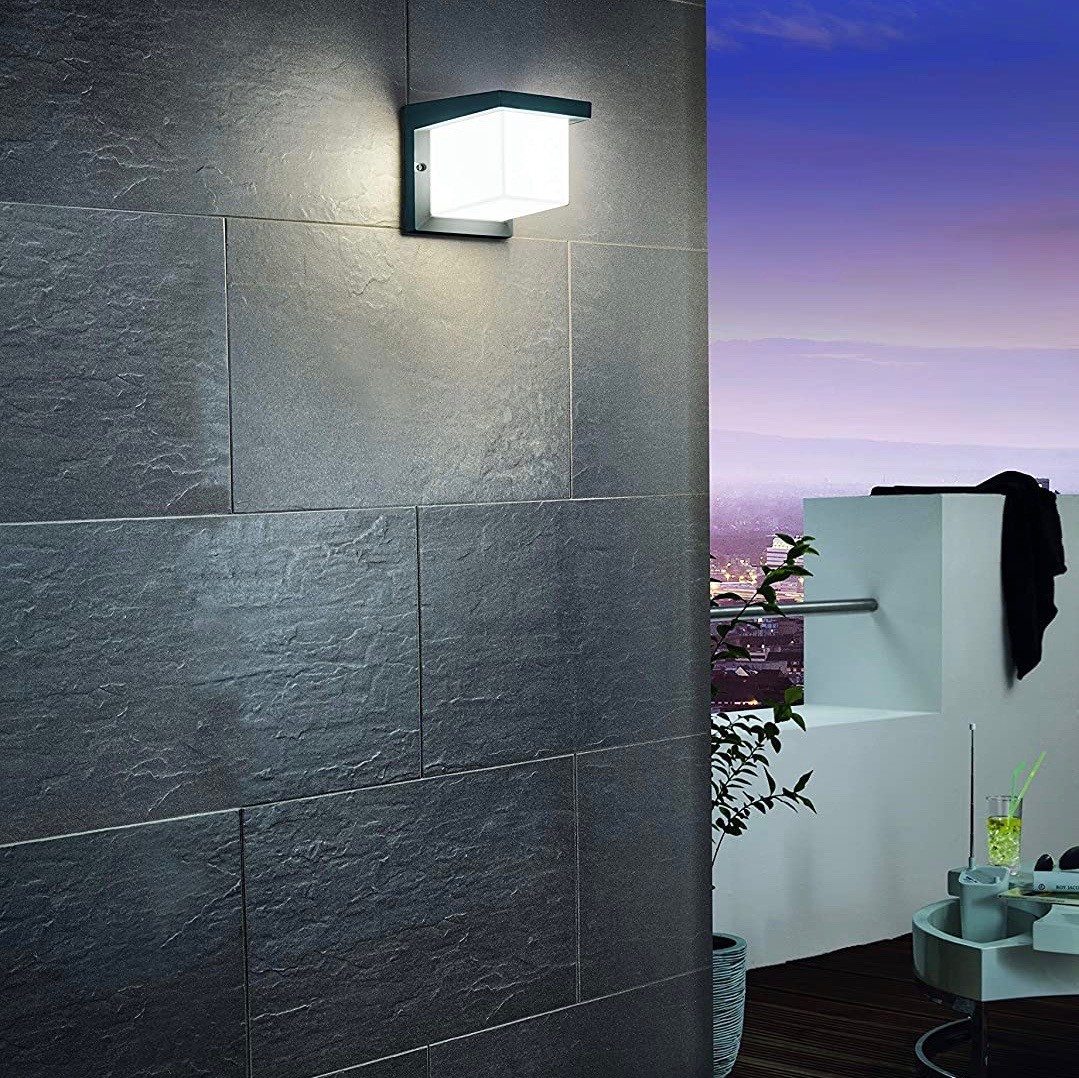 117,95 € Kostenloser Versand | Innenwandleuchte Eglo 10W 3000K Warmes Licht. LED Aluminium und pmma. Anthrazit Farbe
