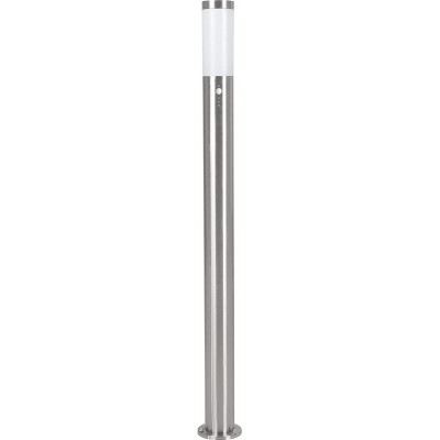 Farola Eglo 15W Forma Alargada 110×8 cm. LED con sensor de movimiento Salón, terraza y jardín. Acero inoxidable y PMMA. Color plata