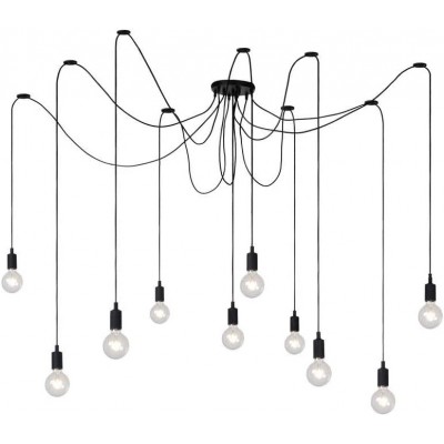 104,95 € Free Shipping | Chandelier 60W 40×20 cm. 10 spotlights Living room, dining room and bedroom. Modern Style. PMMA and Metal casting. Black Color