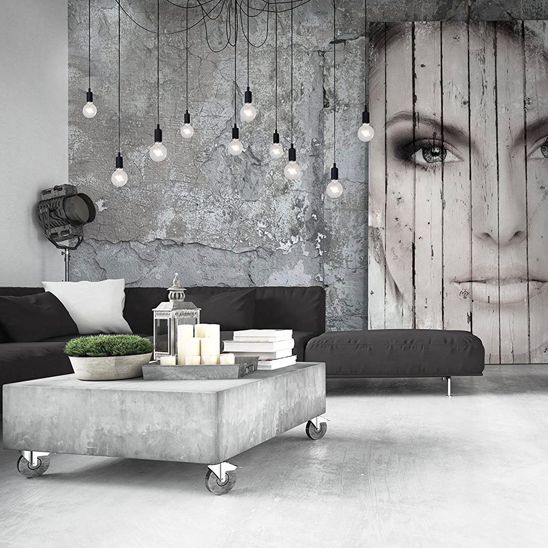 99,95 € Envoi gratuit | Lustre 60W 40×20 cm. 10 projecteurs Pmma et métal. Couleur noir