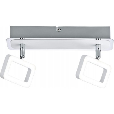 81,95 € Envío gratis | Foco para interior 10W 3000K Luz cálida. 28×13 cm. Doble foco LED orientable Metal. Color blanco