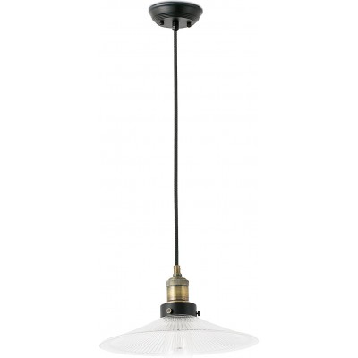 Hängelampe 60W Ø 30 cm. Aluminium, kristall und metall. Schwarz Farbe