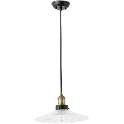 Lampe à suspension 60W Façonner Ronde Ø 30 cm. Salle, chambre et hall. Style moderne. Aluminium, Cristal et Métal. Couleur noir