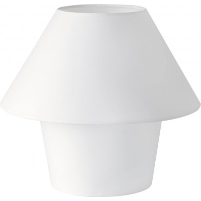 Lampe de table 60W Façonner Conique Ø 24 cm. Salle, chambre et hall. Style moderne. Acier inoxidable, Aluminium et Textile. Couleur blanc