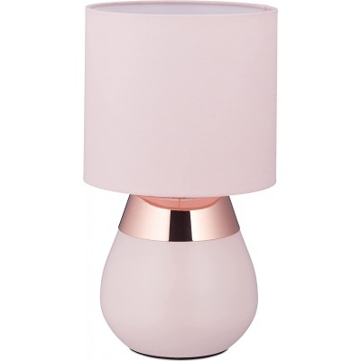 Lámpara de sobremesa Forma Cilíndrica 32×18 cm. Táctil Salón, comedor y dormitorio. Estilo moderno. PMMA y Metal. Color rosa
